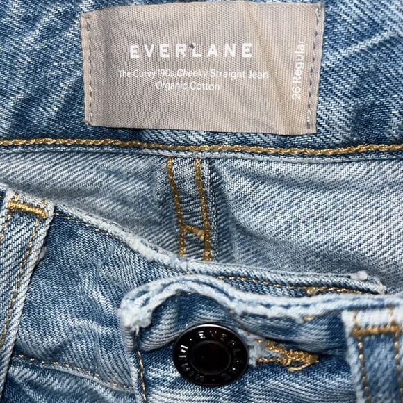 EVERLANE Vintage Sunbleached Blue The Curvy '90s Cheeky Jeans-26/2 NWT! - Picture 11 of 12